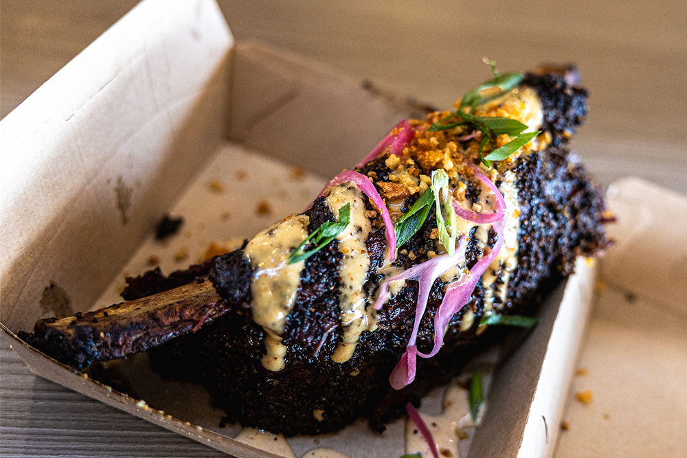 A dino-style beef rib