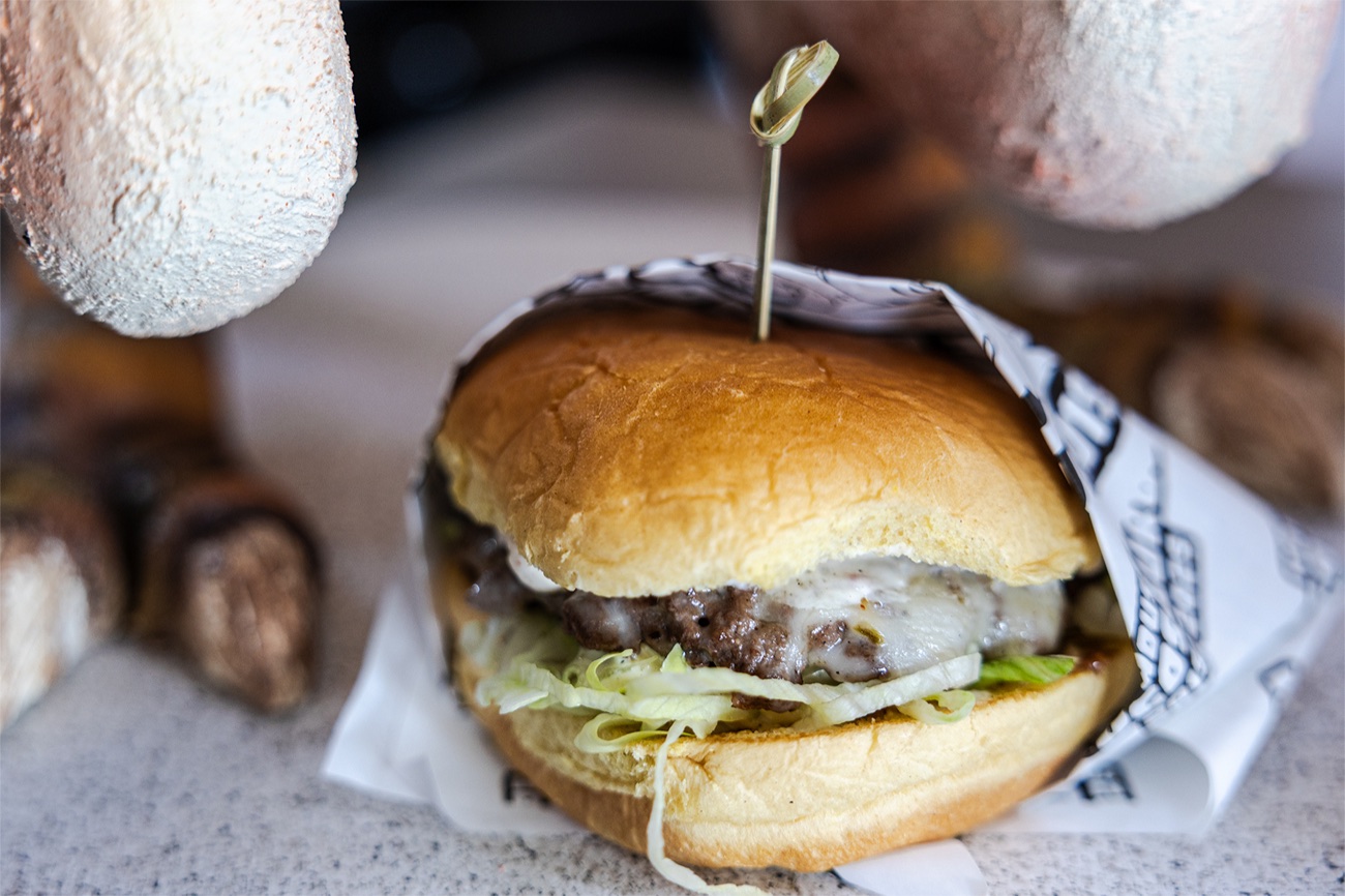 A House of Hogs smash burger