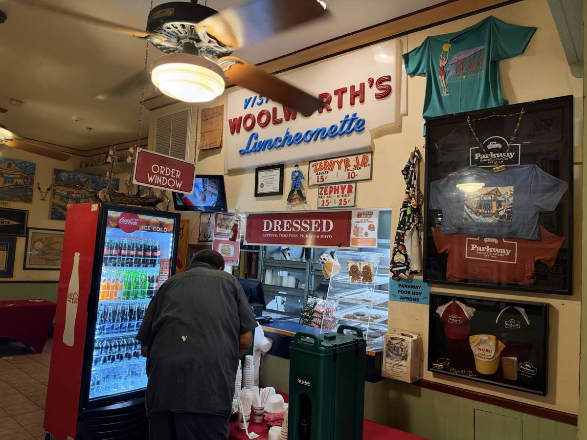 Parkway's lunch counter with its vintage Woolworth's Luncheonette sign